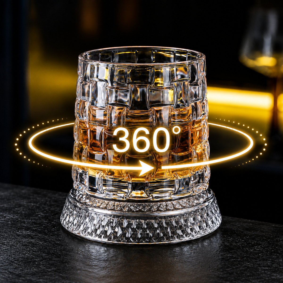 360° Rotating Premium Crystal Glass