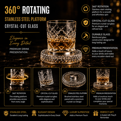360° Rotating Premium Crystal Glass